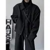 Jaqueta preta lapel da moda e estilosa para homens, versão coreana, simples, solta, casual, versátil, casaco curto