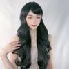 Peluca roja de red para mujer con cabello largo, simulación de grandes olas, temperamento, cabello largo y rizado, tocado de seda de alta temperatura, una generación de cabello