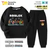 Ropa Roblox Sudadera para Niños Traje de Primavera y Otoño Niños Dibujos Animados Top Holgado Pantalón Deportivo Conjunto de Dos Piezas