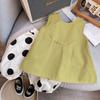 Conjunto de Verão Sem Mangas para Meninas Roupas Infantis Estilo Western Bebê Verão Novo Casual Duas Peças Pequeno Fresco e Fashion