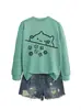 Amazon eBay Tienda Independiente Linda y Divertida Casual Sudadera de Gato Dados Redonda Cuello Largo para Comercio Exterior Transfronterizo