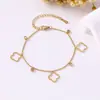Lele Jewelry Amazon Europeo y Americano D Pulsera Sencilla de Circonita Moda Elegante Corazón Trébol de Cuatro Hojas Joyería Recortada para Mujeres