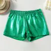 Shorts de Baile Brillantes con Estampado Dorado para Niños, Alta Elasticidad, Transpirables, Shorts de Práctica de Danza Moderna de Ángulo Plano, Venta Directa del Fabricante Original