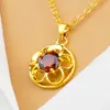 Collares de Zirconia Chapados en Oro Vietnamita al por Mayor para Mujer, Colgantes de Latón Chapados en Oro Serie Flor, Venta Directa del Fabricante