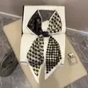 Novo Lenço Longo 2025 Seda Estampado Dupla Face Lenço Elegante Moda Verão Cinto Decorativo Lenço
