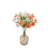 An Xu Lírio de Pétalas Duplas Decoração Buquê de Casamento Parede de Flores de Rosa Flor Artificial INS Transfronteiriço Flor de Simulação Fabricante Casa