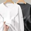 Camiseta de manga larga para hombre, estilo deportivo casual, cuello redondo, camiseta interior estampada de manga larga, camiseta para hombre
