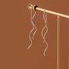 Ailoqi Plata S925 Simple Línea de Onda de Verano Aretes de Cadena Larga Elegantes Estilo Japonés y Coreano G5791