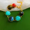 Accesorio de Vacaciones: Pulsera Multicolor de Cuentas de Cristal y Perlas de Arroz de Múltiples Capas, Joyería de Mano Bohemia Lujosa y de Alta Gama