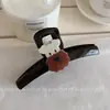 Pinza para el pelo con forma de corazón de flor y etiqueta plateada estilo coreano para mujer, Pinza de tiburón versátil, Pasador simple, Accesorio para el cabello