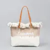 Bolsa de Hombro Bordada Transfronteriza, Bolsa de Lona con Borla, Bolso de Viaje con Hebilla Magnética, Bolso de Axila, Bolso de Playa Nuevo, Verano