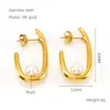 Nuevos Pendientes de Perlas en Forma de U de Acero Inoxidable Europeos y Americanos para Mujer Moda 18K Pendientes de Acero de Titanio de Gama Alta Pendientes Listos para la Venta