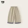 Yingsibohuzhou Zhili Roupa Infantil Calças para Meninas Estilo Outono Patchwork Xadrez Calças de Perna Reta Calças Longas Versáteis para Crianças