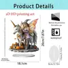 Soporte de Acrílico de Unicornio de Dibujos Animados Caballo Blanco Hada Transfronterizo Soporte 2D Plano Decoración del Hogar Adorno Pequeño de Escritorio