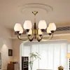 Lámpara de araña para sala de estar, Lámpara sencilla de color crema para dormitorio, Lámpara decorativa LED Retro para comedor, estudio, casa de huéspedes, hotel, Lámpara vintage
