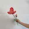 Rama Corta de Flor Artificial con 2 Cabezas de Flores de Lirio, Textura de Eva, Flores Artificiales Realistas en Colores de Óleo Natural para Decoración del Hogar