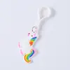 Chaveiro de unicórnio de desenho animado da Amazon, pingente de cavalo arco-íris de borracha macia em PVC, joia, pequeno presente, brinquedo em estoque
