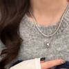 Collar Largo con Colgante de Anillo de Doble Capa para Otoño e Invierno para Mujer, Nuevo 2025, Cadena para Suéter, Lujo Accesible, Nicho, Accesorios de Alta Gama