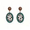 Aretes de Girasol Étnicos Retro Europeos y Americanos de Plata Antigua de Alta Gama para Mujer Aretes Bohemios de Turquesa Accesorios para Banquetes