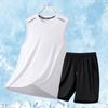 Traje de Seda Hielo Verano 2025 Chaleco y Shorts de Secado Rápido Conjunto de Dos Piezas Malla Transpirable Deportivo Casual Estilo Moderno para Hombre