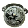 Quemador de Incienso Doble Oreja de Cobre Puro Retro Antiguo con Tallado de Loto Hueco, Quemador de Incienso, Suministros para Ceremonia del Té, Adorno de Moda