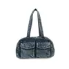 2026 Nova Bolsa de Ombro Único Jeans com Bolso Duplo Feminina Bolsa de Mão Boston Retrô Bolsa para Ombro para o Trabalho