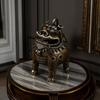 Quemador de incienso de león bestia antiguo de latón puro, decoración de escritorio de bronce, artesanías para el hogar, venta al por mayor de fábrica