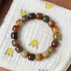Pulsera de Raíz de Bodhi de Jade Blanco para Mujeres, Pulsera Suave de Semilla de Bodhi Dunhuang, Cuentas Budistas, Cuentas del Rosario, Pulsera para Hombres