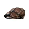 Boina de Cuadros para Mujer 2024 Primavera y Verano Nueva Vintage Británica Gorra de Cuadros Protector Solar Gorra Delantera Tendencia para Hombre