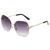 2023 Nuevas Gafas de Sol Metálicas Sin Montura Transfronterizas al por Mayor Gafas de Sol de Moda para Mujer Gafas de Sol Personalizadas para Conducir para Mujer