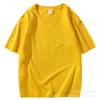 Em estoque atacado 200g camiseta de algodão gola redonda solta cor doce manga curta atividades em grupo camiseta cor sólida logo