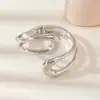 Pulsera Europea y Americana Hueca Asimétrica Doble Anillo Aleación Nicho Geométrico Simple Anillo Pulsera para Mujer Lujo Ligero Gama Alta Simple