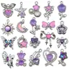 Sal Marina Aleación Azul Corazón Mariposa Luna Pentagrama Colgante DIY Pulsera Hecha a Mano Collar Accesorios de Joyería