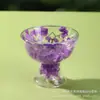 Taza Creativa para Helado, Taza de Vidrio de Doble Pared Rellena de Flores Secas de Alto Borosilicato, Copa Transfronteriza, Taza de Postre de Aspecto Elegante
