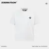 Camiseta Masculina Zoewatson Pesada com Estampa de Letras Marca Moderna Manga Curta Verão Estilo Americano Simples Gola Redonda Respirável Versátil