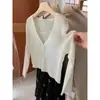 Cárdigan de Punto de Seda Blanca Hielo con Protección Solar, Chaqueta Fina para Mujer, Chal de Verano para Combinar con Vestidos y Camisolas, Cubierta para Aire Acondicionado