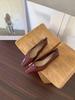 Sapatos Femininos Rasos Quadrados de Borracha 2025 Novo Estilo Coreano Elegante Microfibra Para o Trabalho Slip-On Sapatos Baixos de Salto Baixo para Mulheres