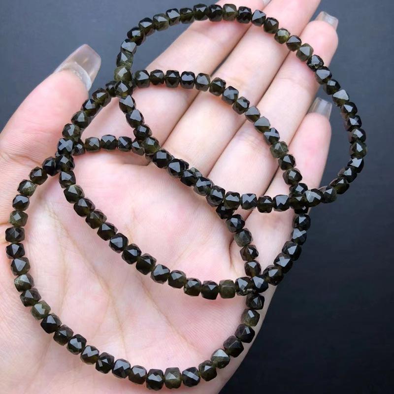 天然金曜石方糖手链