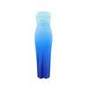Roupas femininas transfronteiriças atacado estilo europeu e americano verão slim sexy tubo peito gradiente saia longa de um passo fábrica cabelo liso