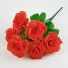 Plástico Simulado 6 Cabeças Rosa Arco de Casamento Arranjo de Flores Decoração de Casa Vaso Fabricante Atacado