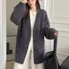 Cárdigan de punto estilo coreano con botones de cuerno, de longitud media, cubre las caderas, top versátil casual nuevo para mujer primavera y otoño 2026