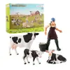Simulação Transfronteiriça Mini Fazenda Aves Galinha Pato Ganso Vaca Ouro Animal Pequeno Modelo em Miniatura Ornamentos de Mesa de Areia Atacado