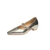 Sapatos femininos versáteis de bico fino para primavera e outono, com strass, estilo Mary Jane, novo salto grosso, sapatos de salto baixo para mulheres 2026