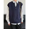Chaleco de punto 19otiwtt simple casual retro estilo universitario, unisex color liso, estilo neutro, sin mangas, para poner