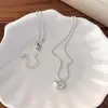 Collar de zirconita en forma de corazón de perlas en capas estilo francés, modelo nuevo 2026, cadena para clavícula de lujo ligero nicho accesorio para el cuello
