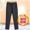 Pantalones de invierno para mamá, holgados, forrados de polar, extra grandes, para mediana edad y ancianos, ropa exterior, cálidos, talla grande, leggings adelgazantes