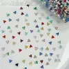 Acessório de strass para nail art em zircônia chanfrada 5A triangular, popular online, strass para unha mini de fundo chato 3mm com design de laço