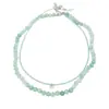 Collar de Cuentas de Doble Capa para Mujer, Diseño Único, Gargantilla Versátil, Estilo Simple y Fresco, Adecuado para Estudiantes y Mejores Amigas, Cadena para Clavícula