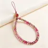 Corrente de Celular de Ametista Natural, Cordão para Celular, Pulseira Estilo Chinês Pingente Fivela de Cristal Torre Amarela, Venda Quente Atacado