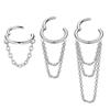 Estilo Europeo y Americano Más Vendido Acero Inoxidable Borla Cadena Larga Diseño Anillo para Hueso de la Oreja de Apertura y Cierre Aretes Piercing Joyería